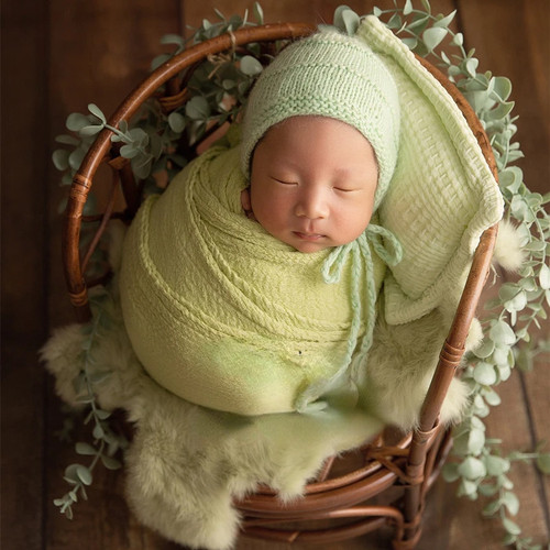 Newborn Props Bed Baby Chair Crib Retro Basket Posing Accesorios for Boys Gorls - Picture 5 of 33