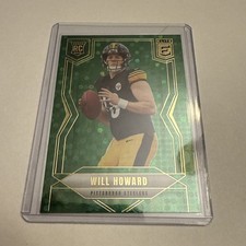 2025 Panini Donruss Elite Will Howard Green Disco Rookie Card Steelers No. 150. rookie card picture