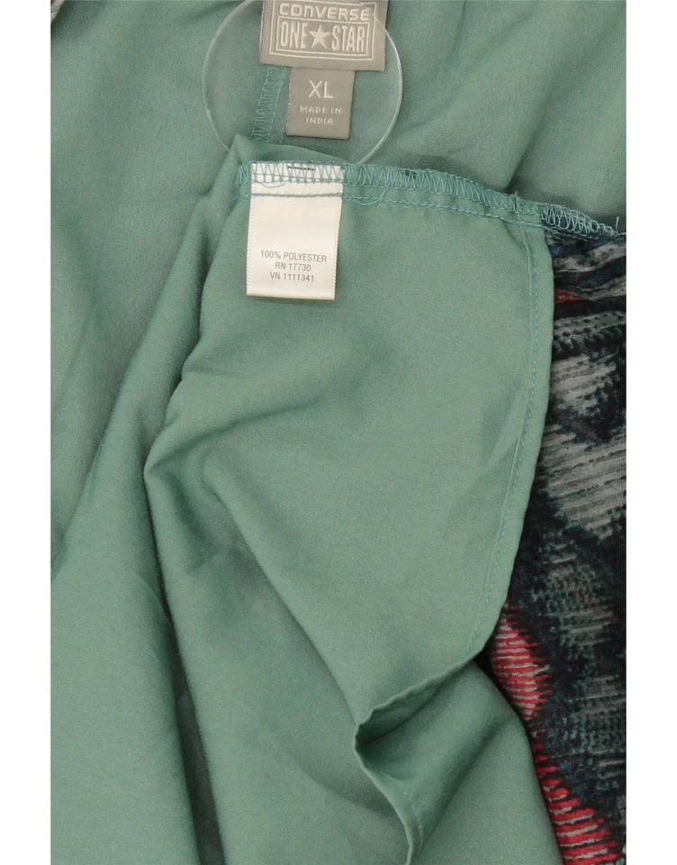 CONVERSE Mujer Solero Reino Unido 18 XL Verde Geométrico Poliéster DS22 Foto 3 de 3