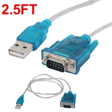 2.5FT USB 2.0 to Serial RS323 DB9 9Pin Adapter Cable PDA Cord GPS Converter