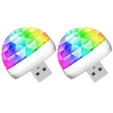 Lmaytech USB Mini Disco Ball Party Lights, Sound 2 Packs, Multicolor