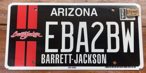 BEAUTIFUL 2020 BASE ARIZONA BARRETT JACKSON AUTO AUCTION LICENSE PLATE, EBA2BW
