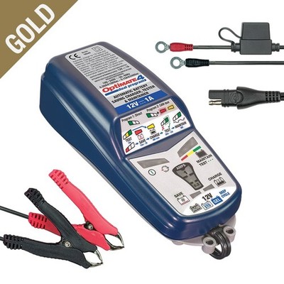 Tecmate Optimate 4 12V Battery Charger Gold Motorcycle