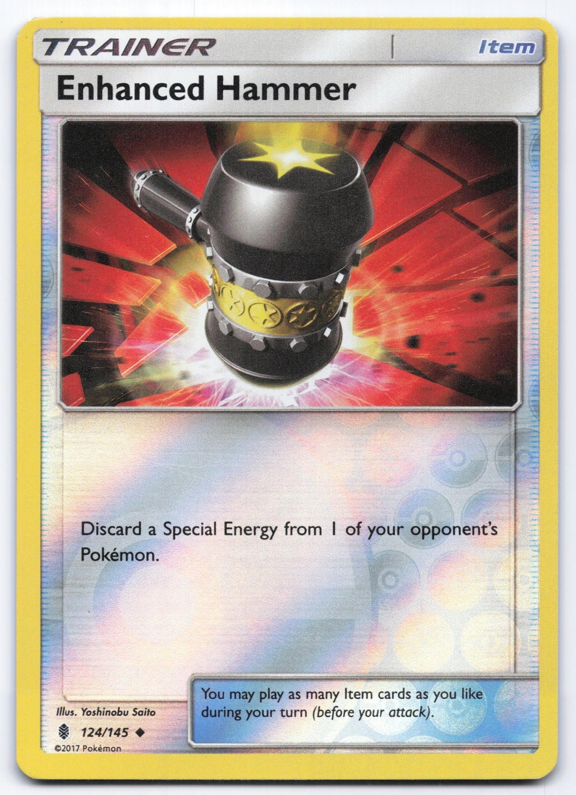 Enhanced Hammer 124/145 Guardians Rising Reverse Holo Uncommon Pokemon Card LP