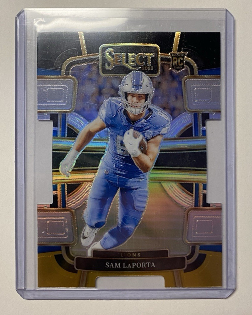 2023 Panini Select - Concourse Sam LaPorta #35 Black & Gold Prizm Die-Cut (RC)