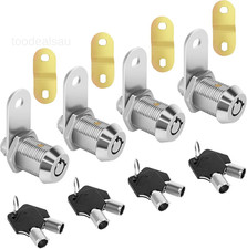 Cam Locks RV Storage Lock Keyed Alike,7/8" Cylinder Fits on 7/8 Inch, Chrome
