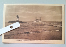 AK Schiff Linienschiff  Schleswig Holstein Leuchtturm von Laboe gesehen  1926