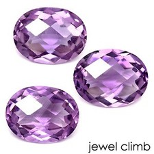 Amethyst Chessboard Cut Loose Gemstone (Oval ~8&times;6mm)