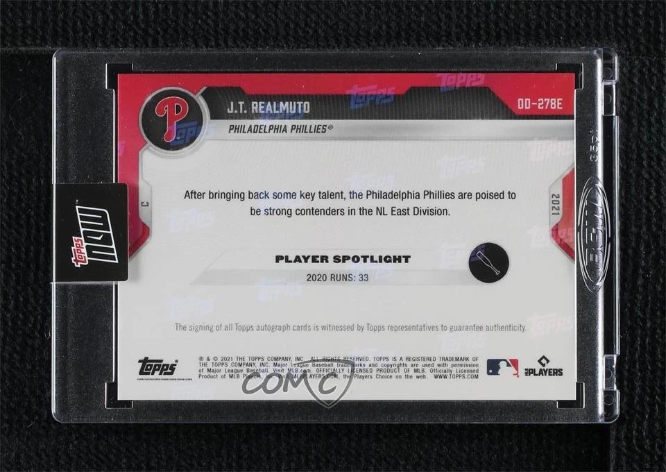 2021 Topps Now Road to Opening Day Orange Auto /5 JT Realmuto #OD-278E Auto - Image 2 of 2