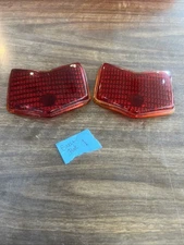 2 - VINTAGE 1940 FORD DUOLAMP STIMSONITE 22 GLASS TAIL LIGHT LENS