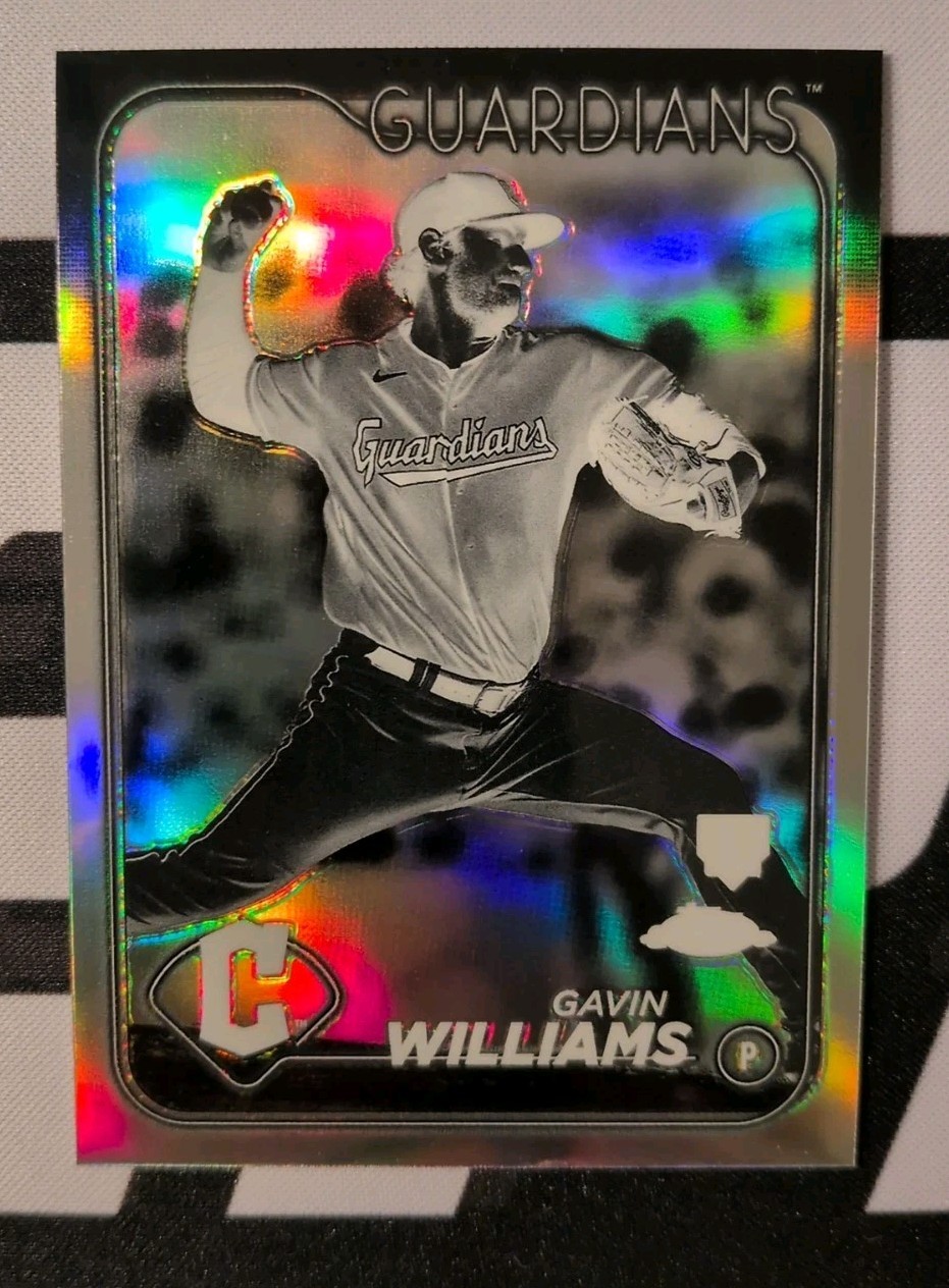 2024 Topps Chrome Gavin Williams RC Rookie Negative Refractor Guardians #15