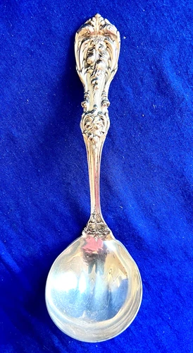 REED & BARTON FRANCIS 1 STERLING SILVER GRAVY LADLE VERY ORNATE  2 1/2 OZ.
