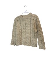 Zara Sweater Kids 9-10 Years White Cable Knit Pullover Chunky Cozy Crewneck