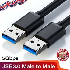 USB 3.0 A Male to Male Plug Cable Lead High Speed  1m 2m