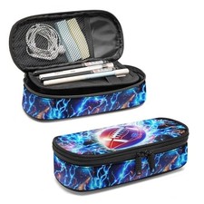 Football Pencil Case Large Capacity for Boys Girls Kids, 3 Light Football