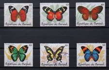 Mariposas Papillons Mariposas Burundi 1989 Overprint 80F completo o