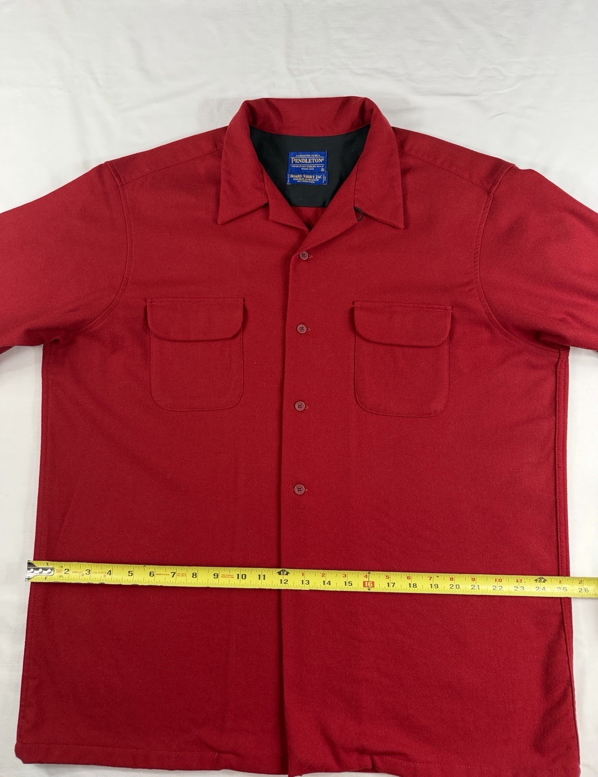 Pendleton Vtg Mens Solid Red 100% Virgin Wool Boa… - image 9