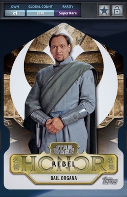 Topps Star Wars Card Trader - Topps Meiyo Honor Die Cut Karte - Bail Organa