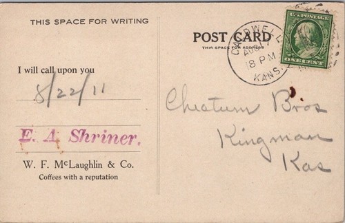 1911 McLAUGHLIN & CO. Advertising Postcard "Wharf & Warehouse at Rio de Janeiro" - Picture 2 of 2