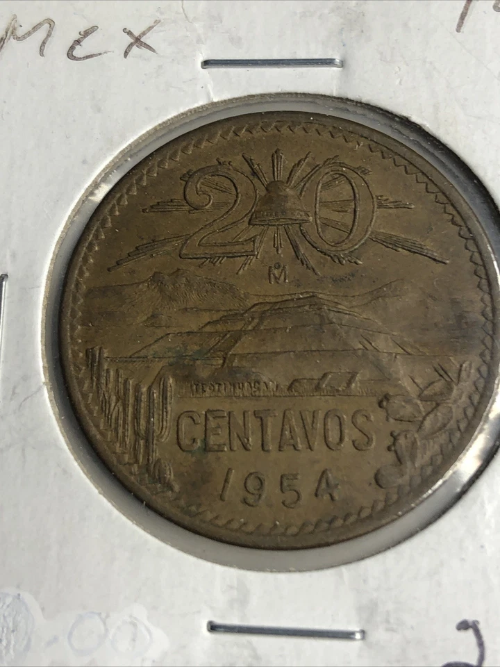 Moneda de bronce 20c centavos 1954 2 Moneda de México 🇲🇽 - Excelente estado Foto 4 de 4