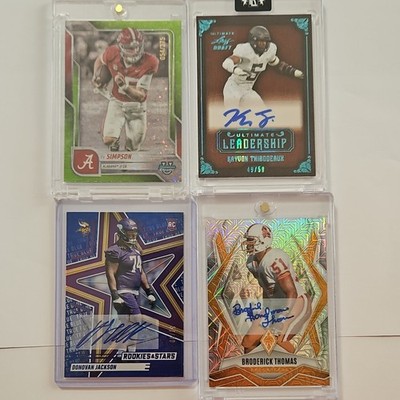 Panini NFL 4-Card Auto Lot: Simpson, Thibodeaux, Jackson, Thomas 2025