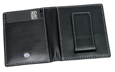 Swiss Reimagined Men's Genuine Leather RFID Wallet Magnetic Money Clip Black NEW