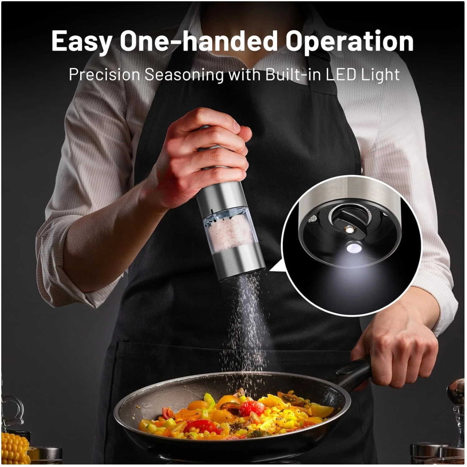 One-Hand Operation Salt and Pepper Grinders