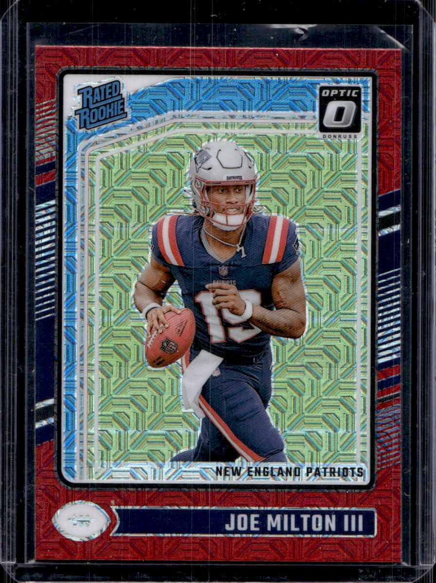 Joe Milton III 2024 Donruss Optic #255 Rated Rookie Red Mojo Prizm