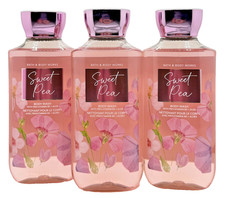 NEW Bath  Body Works Lot of 3 Bottles Sweet Pea Body Wash Shower Gel 10 oz