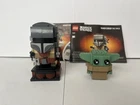 Lego BrickHeadz The Madolorian & The Child Grogu 75317 No Hover Pram or Box-Used