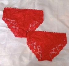 Hana Damen Slip Panty M Rot Spitze semi-trans...