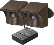 eMACROS 1/2 Mile Long Range Wireless Driveway Alarm Outdoor Black+Brown 