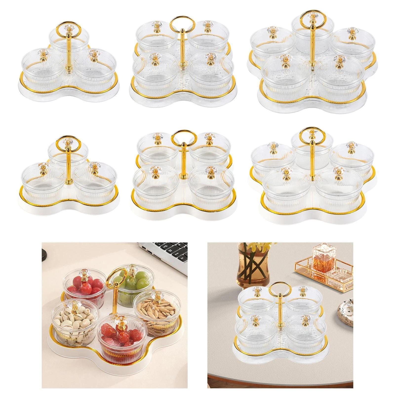 Dried Fruit Snack Serving Tray Kitchen Storage Jar Multifunctional with Lid
