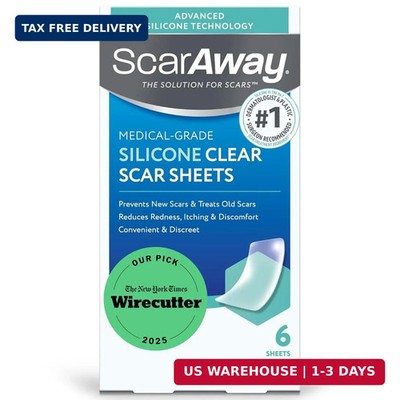 ScarAway Advanced Clear Silicone Scar Sheets, Medical Grade Silicone Strips (1.5