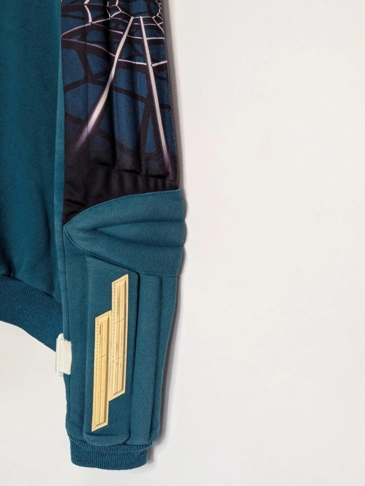 Vintage Spyder Sweater Mens L Black Green Spider Web Padded Ski 1/2 Half Zip - Image 3 of 4