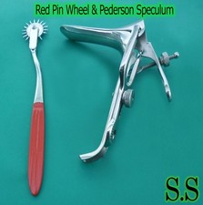 Pederson Vaginal Speculum Medium  Red Colour Pin wheel Gynecology Instrument