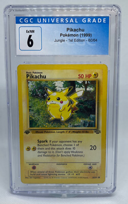 Pikachu 1st Edition 1999 Jungle Pokemon 60/64 CGC 6 EX/NM+ | eBay