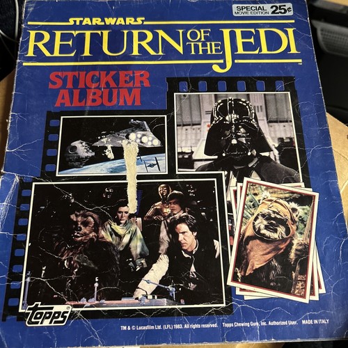 1983 Topps Panini Star Wars Return of the Jedi Sticker Album Used Book Vintage - Picture 1 of 4