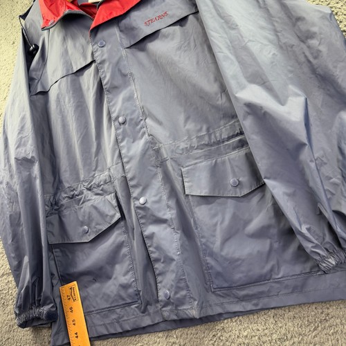 Stearns Dry Wear Jacket Mens Med Hooded Rain Jacket Waterproof Blue Red Fishing - Picture 11 of 11