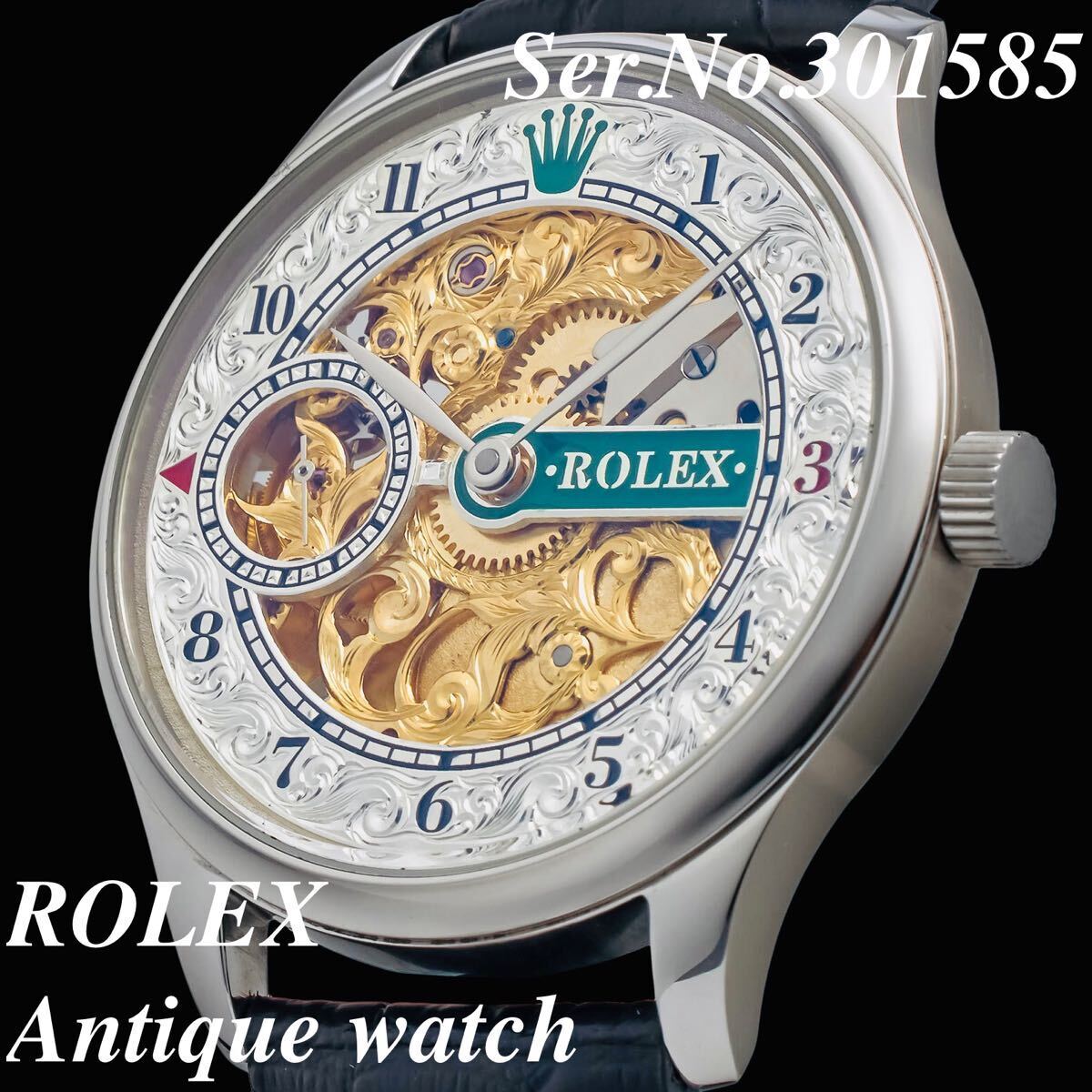 Near MINT 】ROLEX Limited Time Antique Hand wound Skeleton Watch