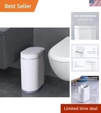 Bathroom Motion Sensor Trash can 2 Gallon Automatic Garbage Can, 9 L Slim Pla...