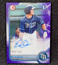 2022 Erik Ostberg Bowman Purple Paper 1st AUTO...../250.....Tampa Bay Rays