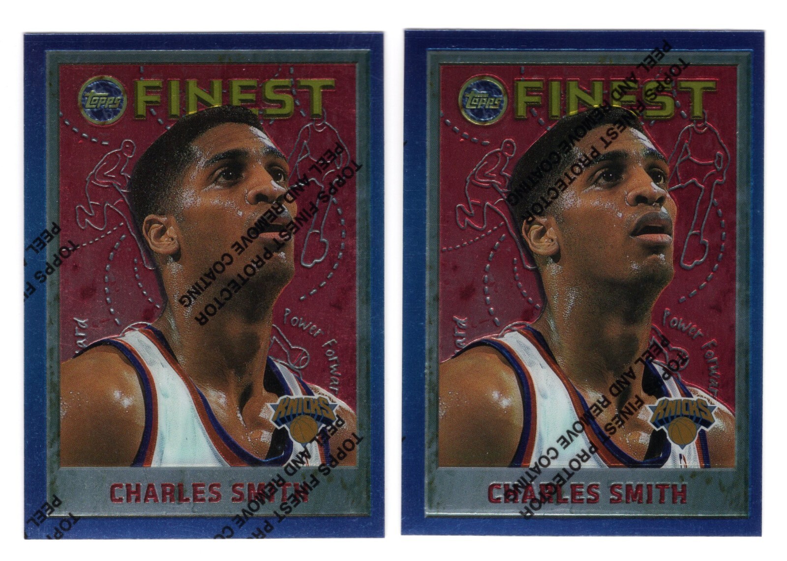 (2) 1995-96 TOPPS FINEST CHARLES SMITH CARD #155 LOT **NM-MT**  NEW YORK KNICKS
