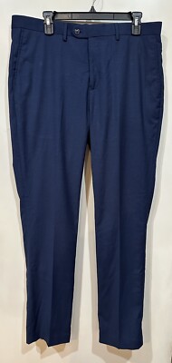 Apt. 9 Men s Blue Herringbone Check Slim Fit Suit Trouser Pants Size 35/34