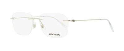 MONT BLANC MB0075O 003 Silber Randlos Brille Brille Brillengestell 56-16-145