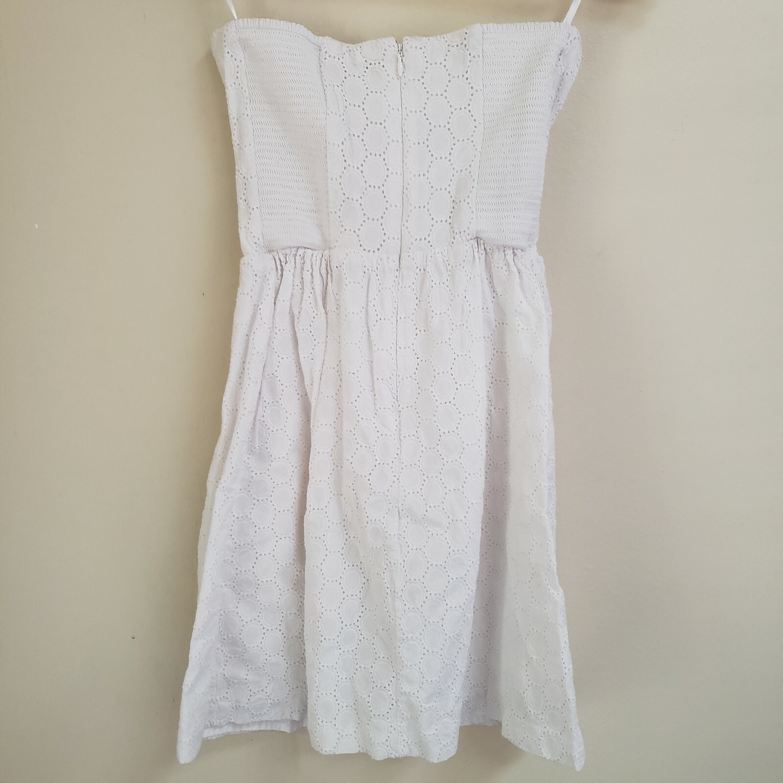 Gap White Eyelet Embroidery Pattern Strapless Min… - image 3