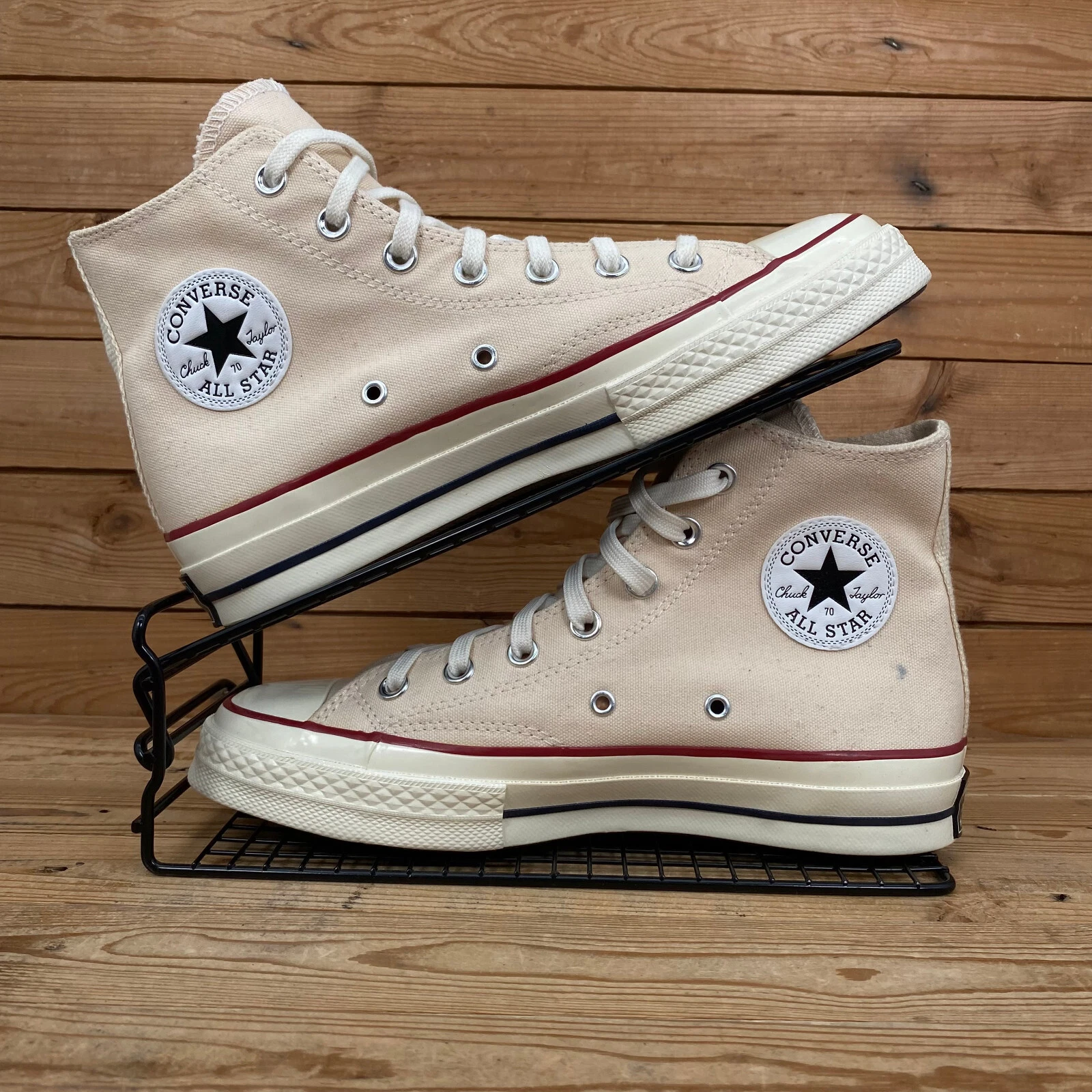Scarpe da ginnastica Converse donna taglia UK 6 Chuck 70 beige tela casual alte CT