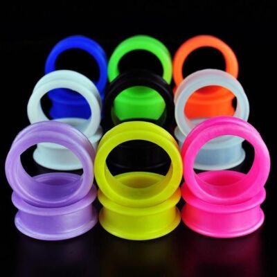 Pair Comfortable Silicone Ear Gauges Ear Plug Flesh Tunnel 3mm-50mm Large Size E