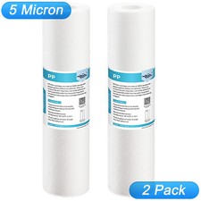 2 Pack 5 Micron 10x2.5" Sediment Water Filter Whole House for GE FXUSC,WHKF-GD05