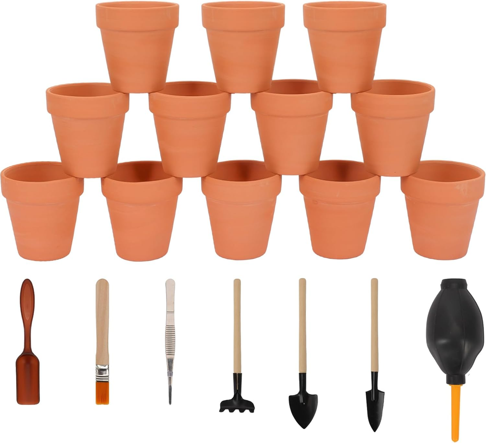 12 Pack 3 Inches Clay Pots for Plants, Terracotta Pots, Mini Plant Pots